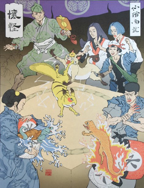 Jed Henry ジェド ヘンリー アメリカのイラストレーター ゲーマー 日本の人気ゲームキャラクターを浮世絵風にしま