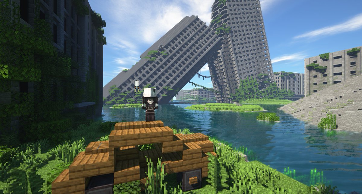 マイクラで作った水没都市 Minecraft Minecraft建築コミュ