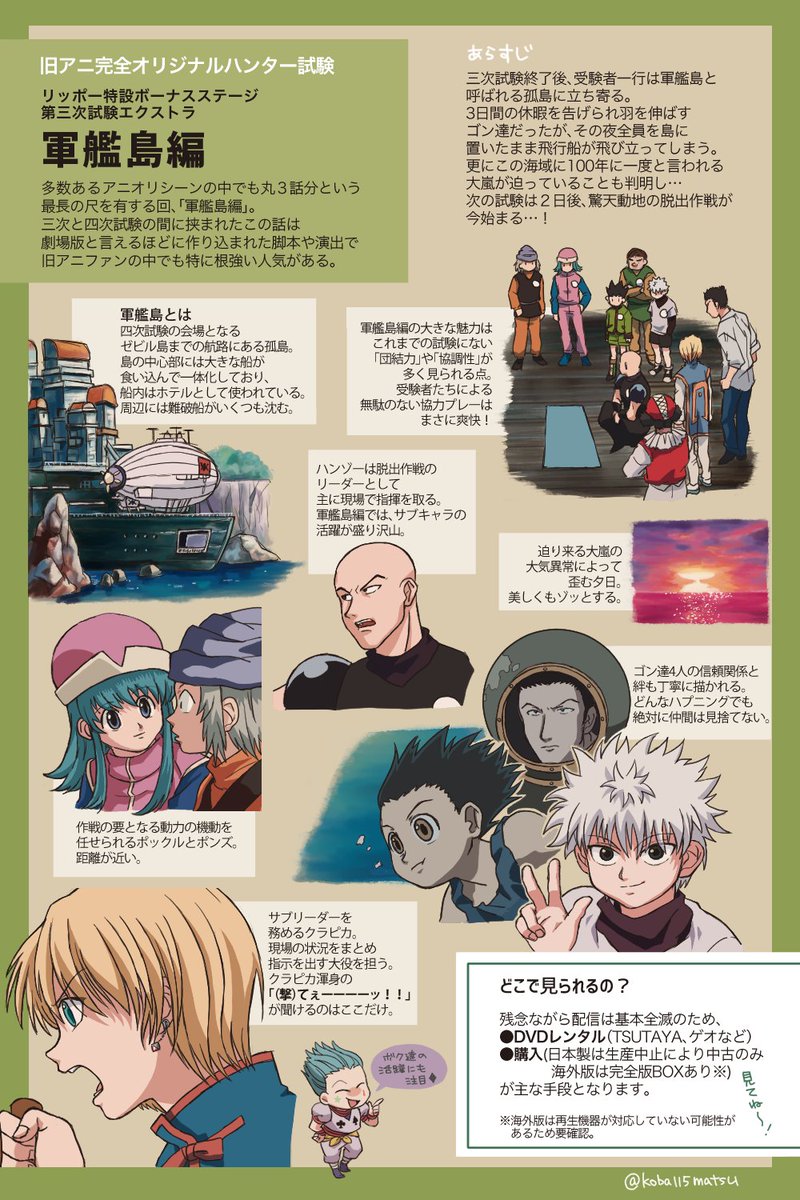 旧アニメ版ハンターハンターを愛しているので布教プレゼンを描きました よかったら見てね Hxh